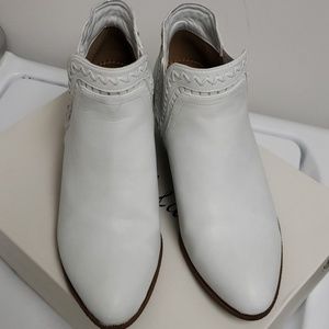 White Style & Co Leather Booties